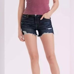 American Eagle NE(X)T LEVEL STRETCH Midi shorts-dark indigo wash-size 0